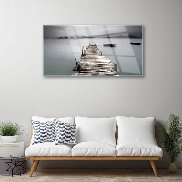Tablou pe sticla Podul Sea Arhitectura Gray