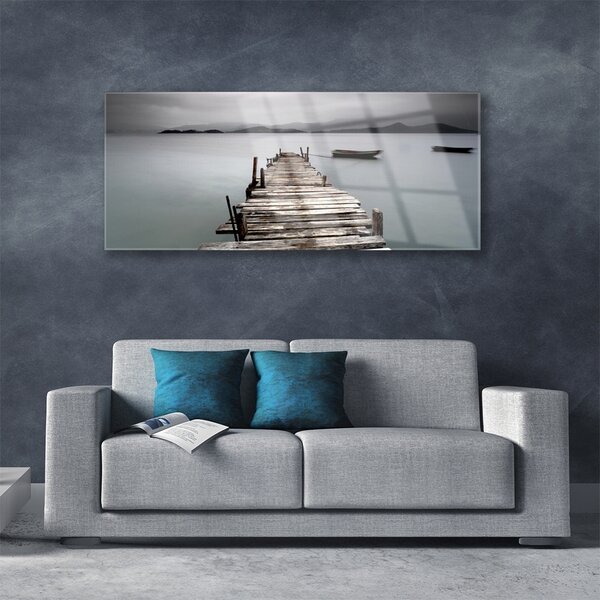 Tablou pe sticla Podul Sea Arhitectura Gray