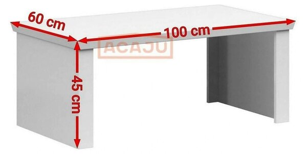 Masuta cafea Agnes, alb, PAL laminat, 110x60x45 cm
