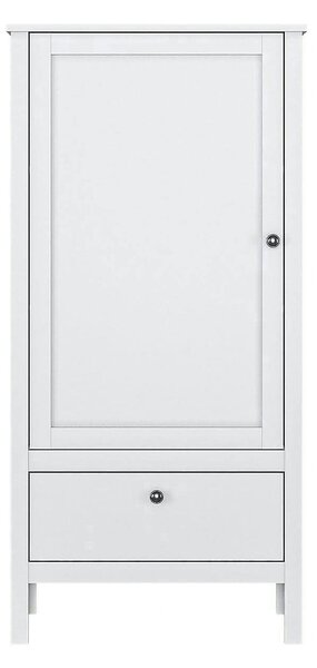 Dulap OLE, alb, PAL laminat, cu o usa si un sertar, 65x37x135 cm