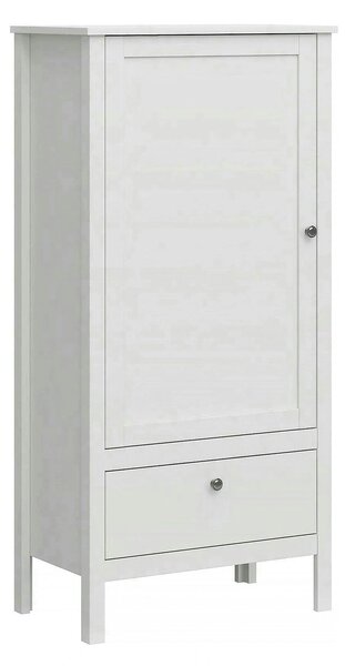Dulap OLE, alb, PAL laminat, cu o usa si un sertar, 65x37x135 cm