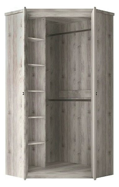 Dulap JAZZ, stejar, PAL laminat, cu 2 usi, 101x101x210 cm