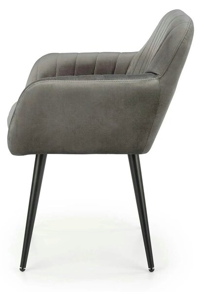Scaun K429, gri, stofa catifelata/metal, 58x53x80 cm