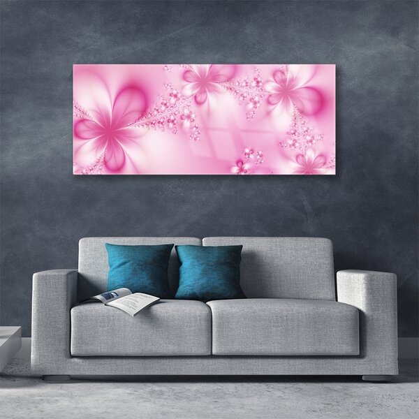 Tablou pe sticla Abstract Art roz