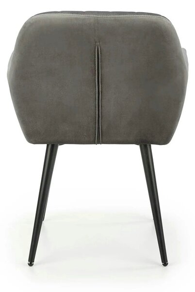Scaun K429, gri, stofa catifelata/metal, 58x53x80 cm