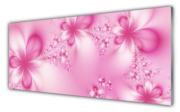 Panou sticla bucatarie Abstract Art roz