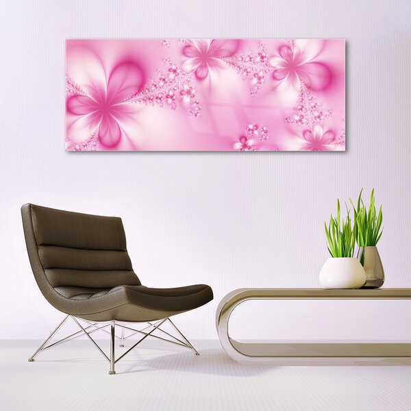 Tablou pe sticla Abstract Art roz