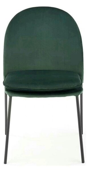 Scaun K443, verde/negru, stofa catifelata/metal, 50x58x84 cm