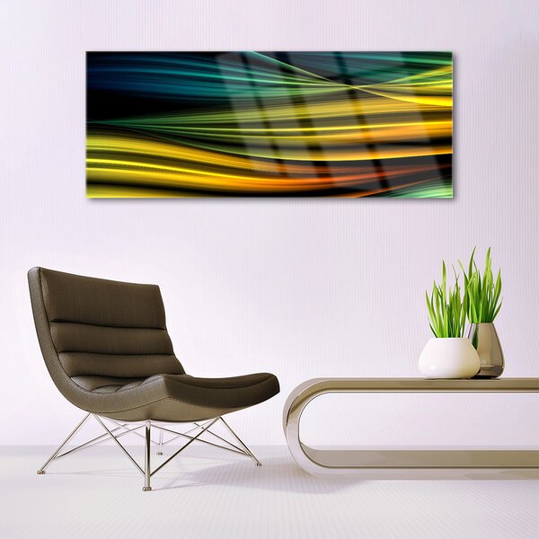 Tablouri acrilice Abstract Art Albastru Galben Negru