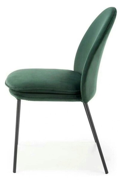 Scaun K443, verde/negru, stofa catifelata/metal, 50x58x84 cm