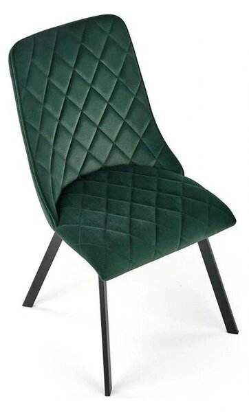 Scaun K450, verde/negru, stofa catifelata/metal, 44x58x85 cm