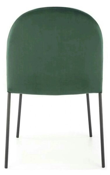 Scaun K443, verde/negru, stofa catifelata/metal, 50x58x84 cm