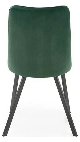 Scaun K450, verde/negru, stofa catifelata/metal, 44x58x85 cm