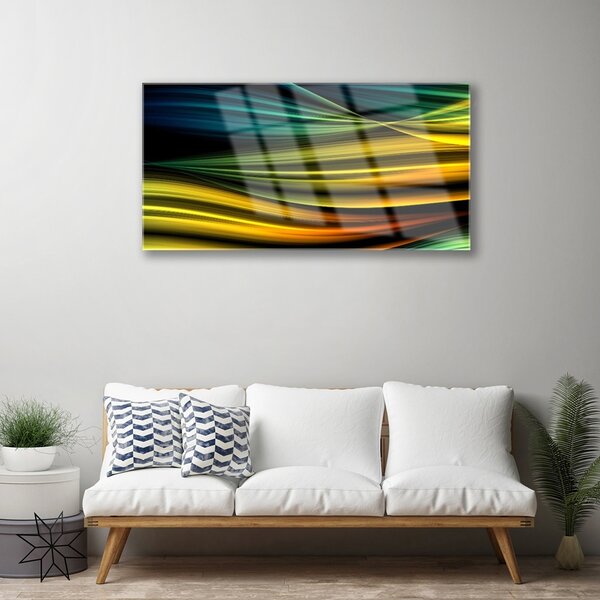 Tablouri acrilice Abstract Art Albastru Galben Negru