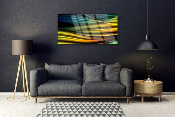 Tablouri acrilice Abstract Art Albastru Galben Negru