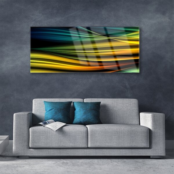 Tablouri acrilice Abstract Art Albastru Galben Negru
