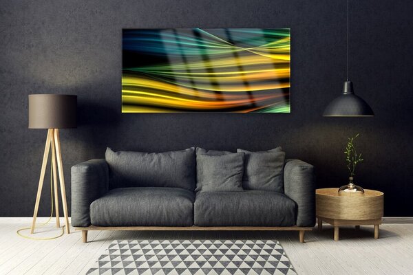 Tablouri acrilice Abstract Art Albastru Galben Negru