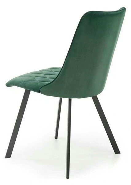 Scaun K450, verde/negru, stofa catifelata/metal, 44x58x85 cm