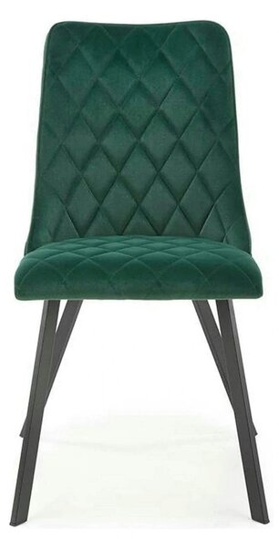 Scaun K450, verde/negru, stofa catifelata/metal, 44x58x85 cm
