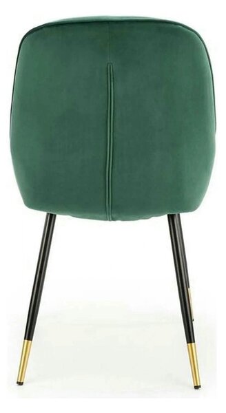 Scaun K437, verde inchis/negru, stofa catifelata/metal, 49x55x88 cm