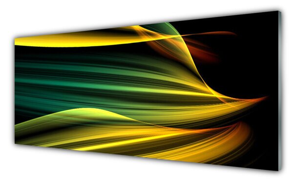 Tablou pe sticla Abstract Art Albastru Galben Negru Verde