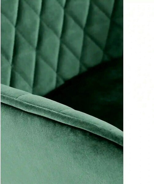 Scaun bar H103, verde inchis/negru, stofa catifelata/otel, 55x55x92/11