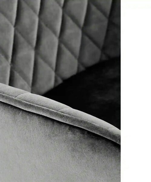 Scaun bar H103, gri - Bluvel 14/negru, stofa catifelata/otel, 55x55x92