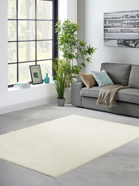 Covor Belgian din Microfibra, Lavabil, Fir moale, Crem 120 x 170
