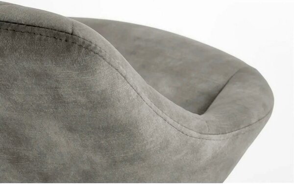 Scaun bar H102, gri - Bluvel14/negru, stofa catifelata/otel, 53x48x78/