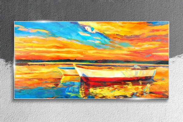 Tablou sticla Sunsetul portului raiului