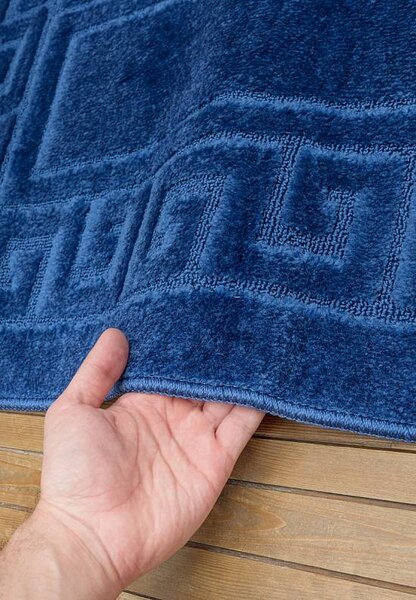 Covor baie Ethnic 2582 D. Blue, Antiderapant, Set 2 covoare Dreptunghi, 60 x 100