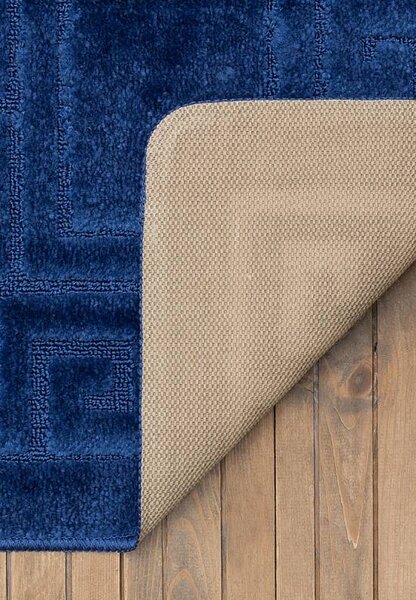 Covor baie Ethnic 2582 D. Blue, Antiderapant, Set 2 covoare Dreptunghi, 60 x 100