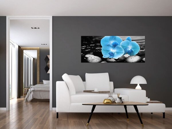 Tablou - Orhidee albastră (120x50 cm)
