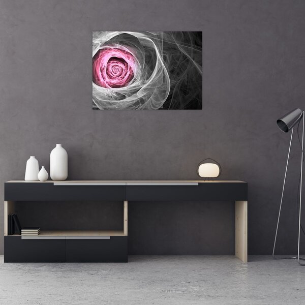 Tablou - Trandafir abstract, fucsia (70x50 cm)