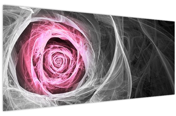 Tablou - Trandafir abstract, fucsia (120x50 cm)