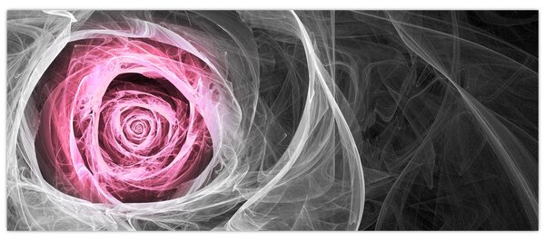 Tablou - Trandafir abstract, fucsia (120x50 cm)