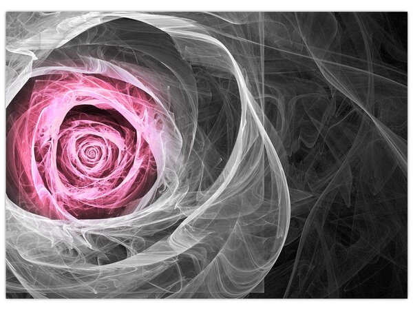 Tablou - Trandafir abstract, fucsia (70x50 cm)