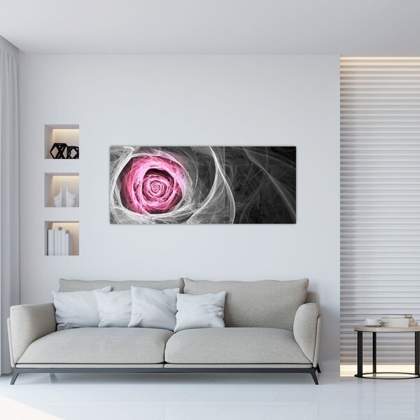 Tablou - Trandafir abstract, fucsia (120x50 cm)