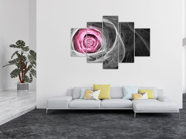 Tablou - Trandafir abstract, fucsia (150x105 cm)