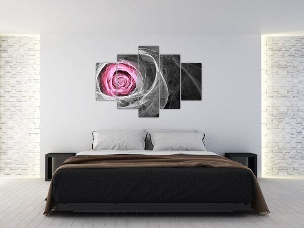 Tablou - Trandafir abstract, fucsia (150x105 cm)