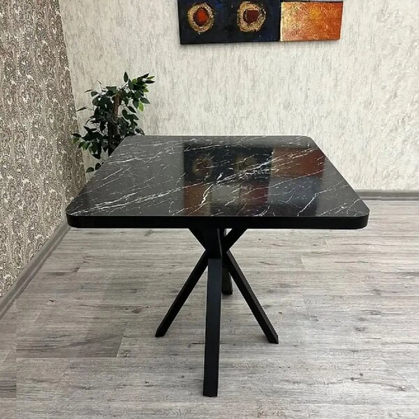 Masa bucatarie patrat texturata, Homs ,negru,70 x 70X75 cm,A0036