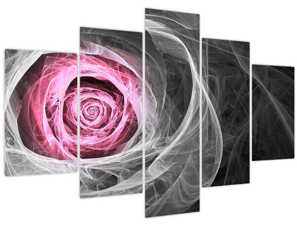Tablou - Trandafir abstract, fucsia (150x105 cm)