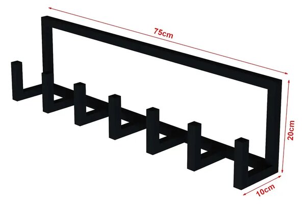 Cuier cu 7 agatatori si polita, V5 Homs, 70 x 10 x 20 cm