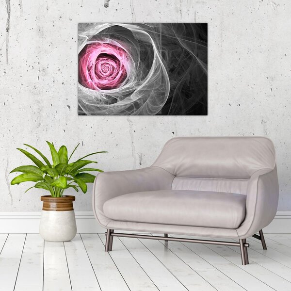 Tablou - Trandafir abstract, fucsia (70x50 cm)