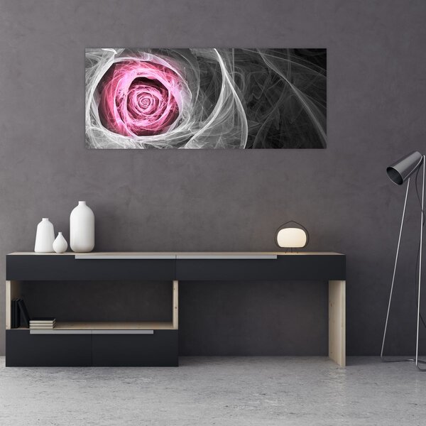 Tablou - Trandafir abstract, fucsia (120x50 cm)