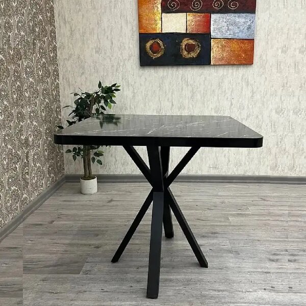 Masa bucatarie patrat texturata, Homs ,negru,70 x 70X75 cm,A0036