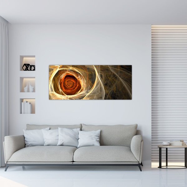 Tablou - Trandafiri abstracți în culori aprinse (120x50 cm)