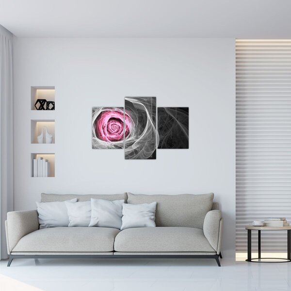 Tablou - Trandafir abstract, fucsia (90x60 cm)