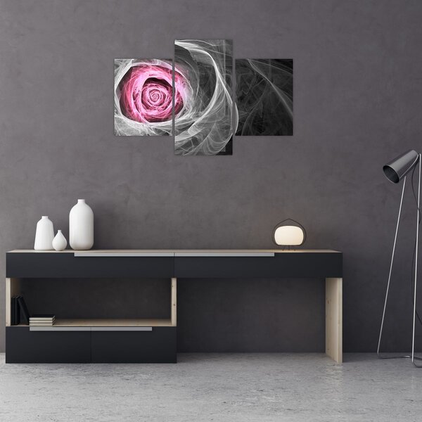 Tablou - Trandafir abstract, fucsia (90x60 cm)