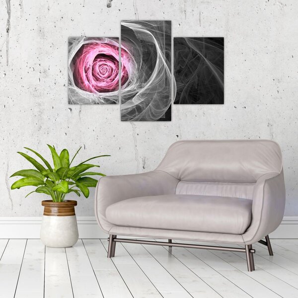 Tablou - Trandafir abstract, fucsia (90x60 cm)